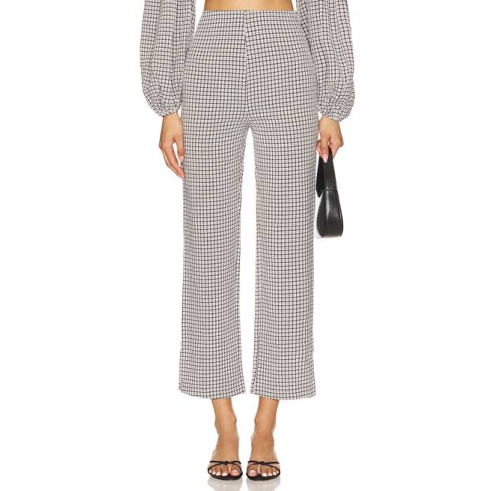 Stone Cold Fox 【 X Revolve Liz Pant Women Black \u0026Amp; White Gingham 】 ズボン下 レディース 黒いこと 黒いこと 白いこと 白いこと ボトムス-レディースファッション-パンツ