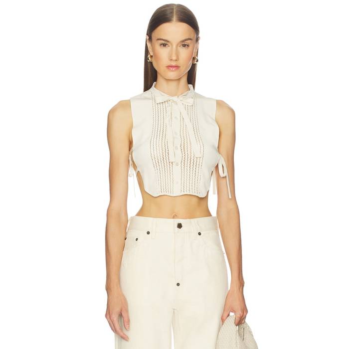 ケンゾー Kenzo 【 Plastron Top Women Ecru 】 レディース