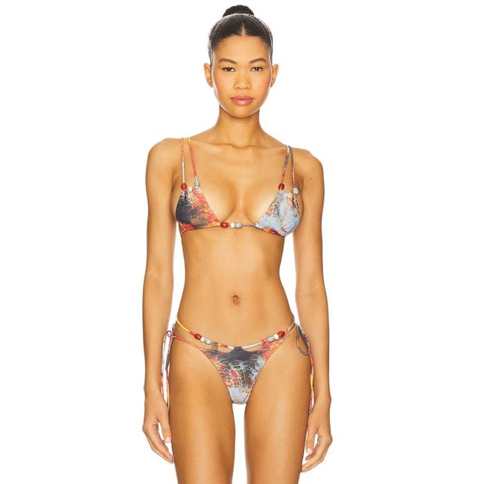ジェイディッドロンドン Jaded London 【 Double Strap Bikini Top Women Abstract Print 】 ストラップ レディース|スニケス
