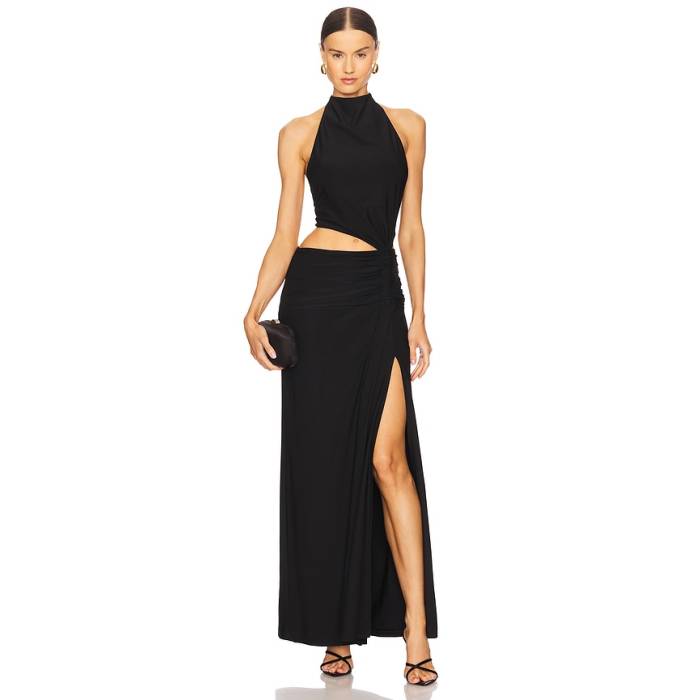 Misha 【 The Kendall Jersey Dress Women Black 】 プルオーバー お召しもの レディース 黒いこと 黒いこと