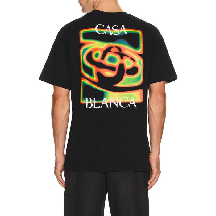 カサブランカ Casablanca 【 Heat Map Classic T-Shirt Men Black 】 熱さ 古典派音楽 プルオーバー メンズ 黒いこと 黒いこと
