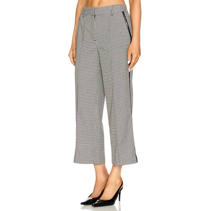 Simkhai 【 Miki Cropped Button Hem Pant Women Black White Check 】 ズボン下 レディース 黒いこと 黒いこと 白いこと 白いこと