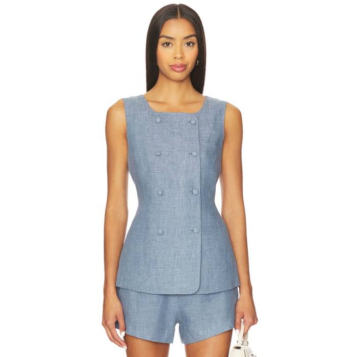 Posse 【 Thea Vest Women Steel Blue 】 より良い レディース Steel スチール写真 青碧 青碧