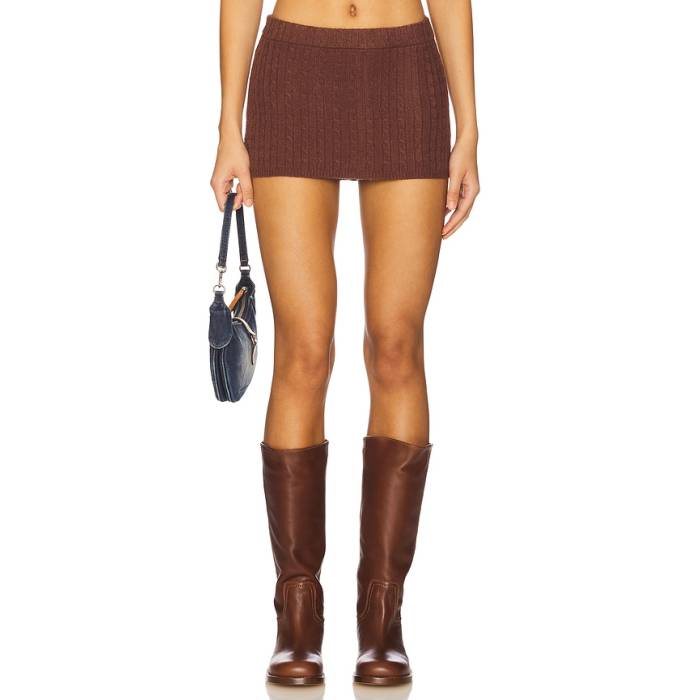 Frankies Bikinis 【 Marialla Cable Knit Skort Women Brown Sugar 】 編み物 レディース 赤銅色 赤銅色