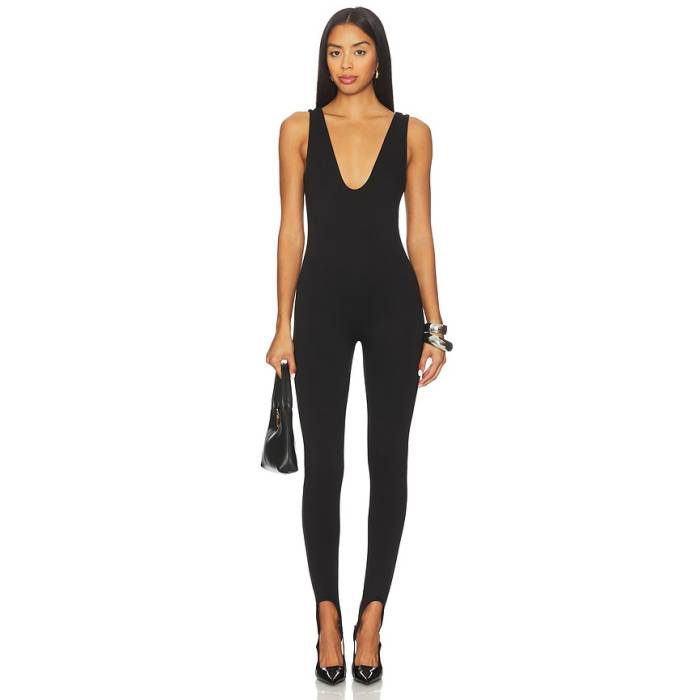 Afrm 【 Beloit Jumpsuit Women Noir 】 飛び降りる背広 レディース