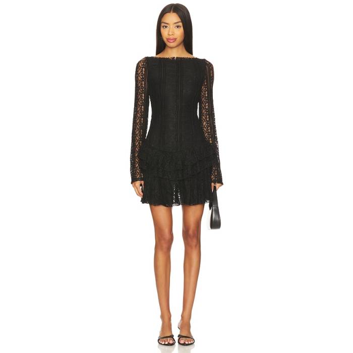 フリーピープル Free People 【 Tabby Lace Mini Dress Women Black 】 ドレス レディース 黒色 ブラック｜スニケス