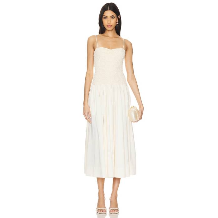 Lpa 【 Stacci Midi Dress Women Beige \u0026Amp; Cream 】 御召しもの レディース ベージュ 皮膚軟化剤