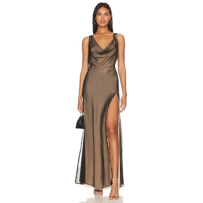 Nbd 【 Calla Gown Women Black \u0026Amp; Nude 】 レディース 黒いこと 黒いこと