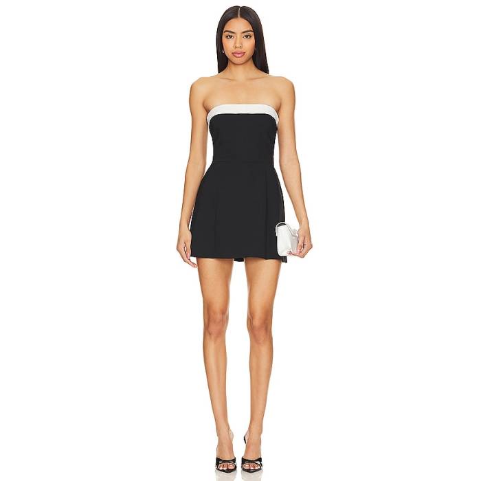 アマンダアプリチャード Amanda Uprichard 【 Kerry Skort Romper Women Black \u0026Amp; Ivory 】 ロンパース レディース 黒いこと 黒いこと 象牙色