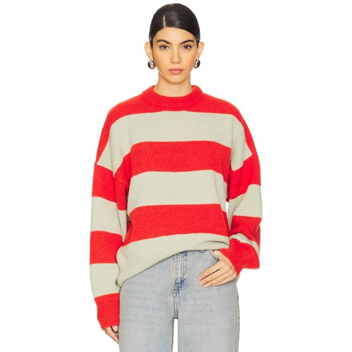 Jakke 【 Heidi Jumper Women Apple \u0026Amp; Red Stripe 】 レディース Red 赤・赤いこと Stripe 縞模様