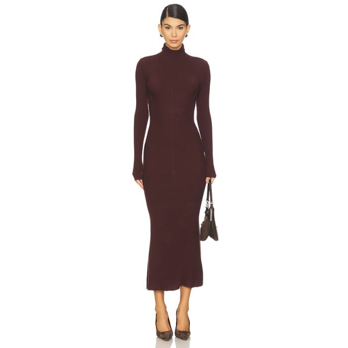 Favorite Daughter 【 Be Your Girl Dress Women Burgundy Dahlia 】 御召しもの レディース ぶどう酒色・バーガンディー