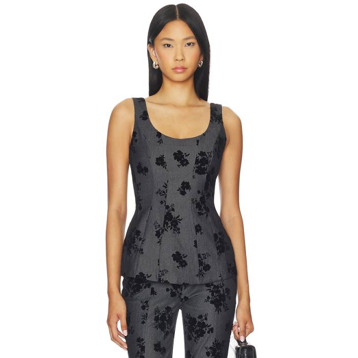 アマンダアプリチャード Amanda Uprichard 【 X Revolve Empire Top Women Indigo 】 レディース 藍色・インディゴ