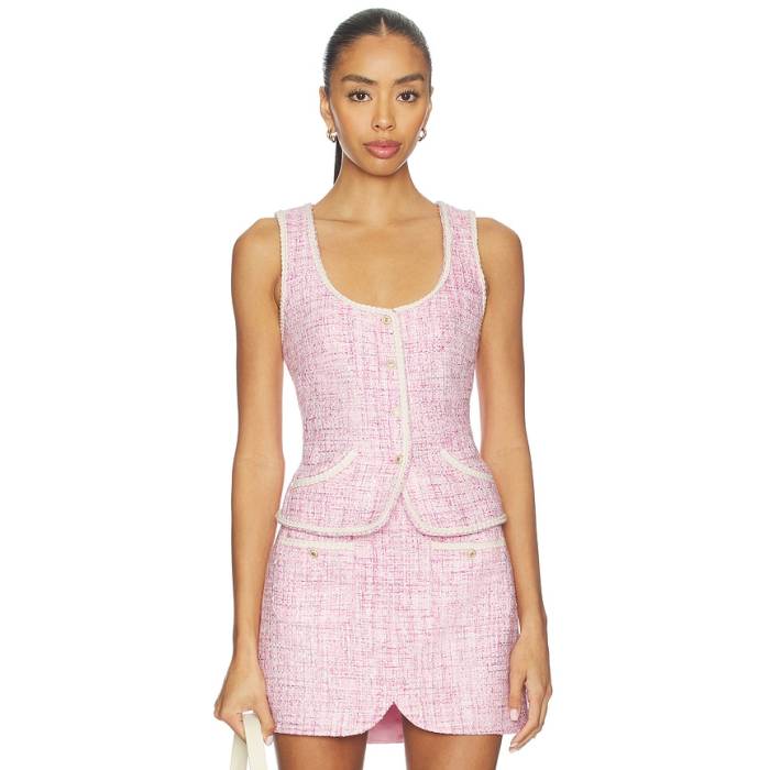 アマンダアプリチャード Amanda Uprichard 【 Caligari Vest Women Pink 】 より良い レディース pink さくら色