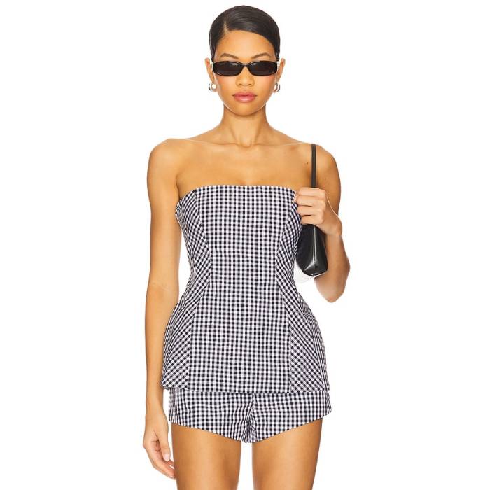 アマンダアプリチャード Amanda Uprichard 【 Linda Top Women Black \u0026Amp; White 】 レディース 黒いこと 黒いこと 白いこと 白いこと