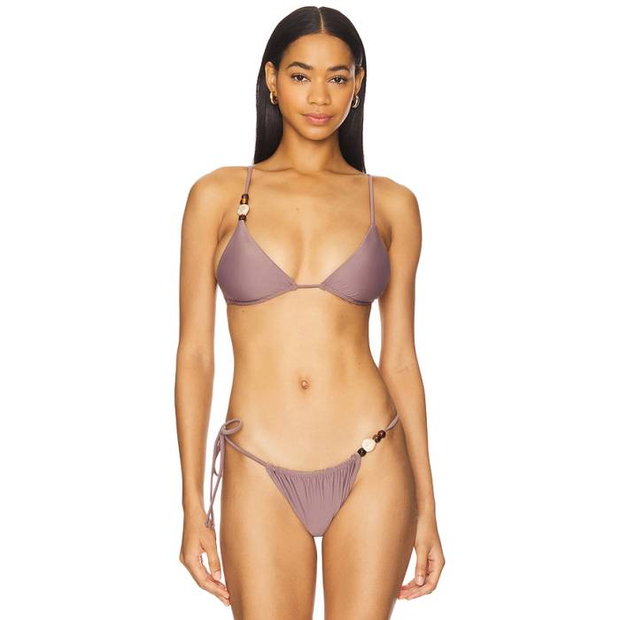 Sir. 【 Jeanne Beaded String Triangle Bikini Top Women Taupe 】 レディース｜スニケス