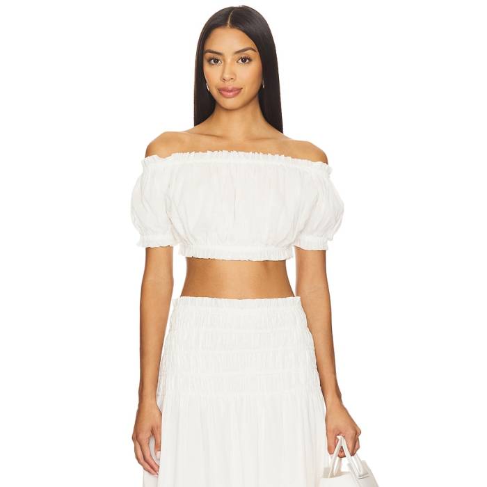 Lovers And Friends 【 Alessia Cropped Top Women White 】 レディース 白色 ホワイト｜スニケス