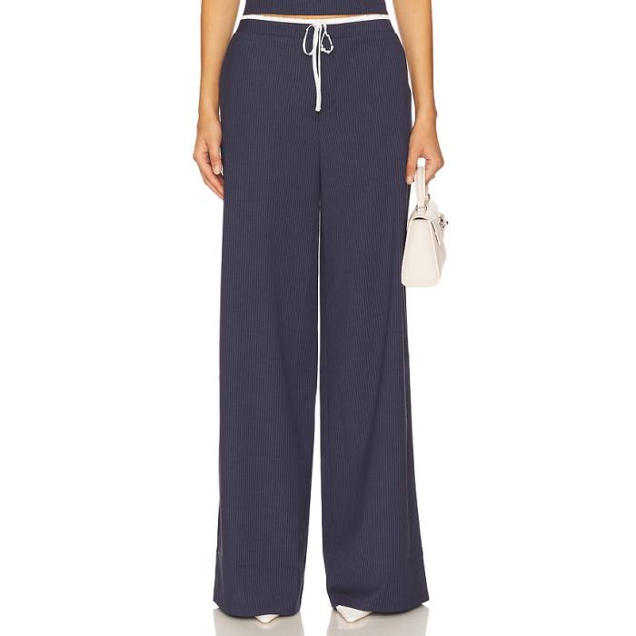 Lovers And Friends 【 Ashley Pant Women Navy &Amp; Grey Pinstripe 】 パンツ レディース 紺色 ネイビー 灰色 グレー｜スニケス