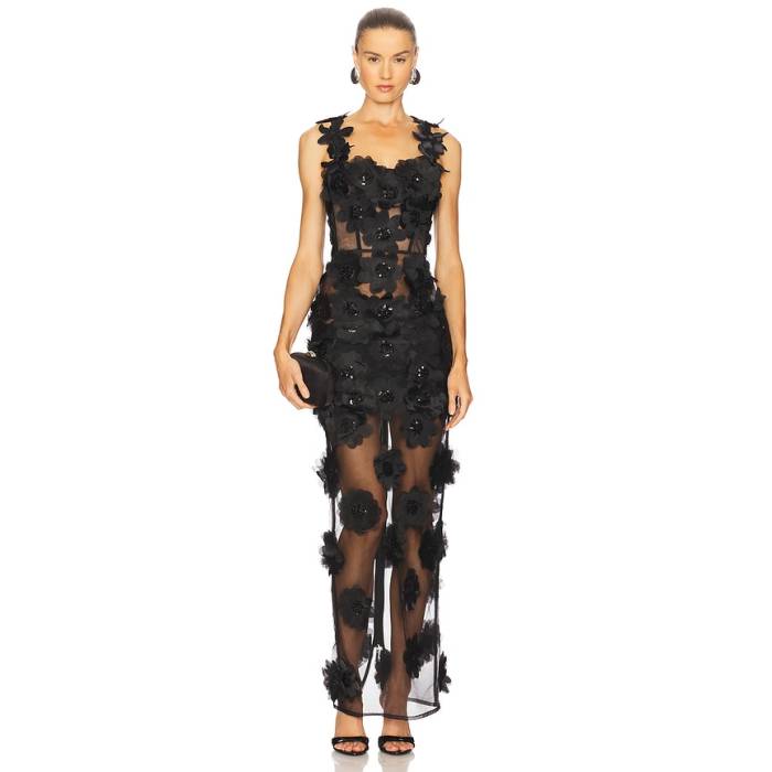 Bronx And Banco 【 Rosalie Noir Maxi Dress Women Black 】 御召しもの レディース 黒いこと 黒いこと