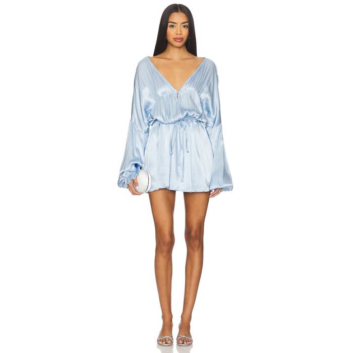 Sndys 【 Bali Mini Dress Women Blue 】 御召しもの レディース 青碧 青碧