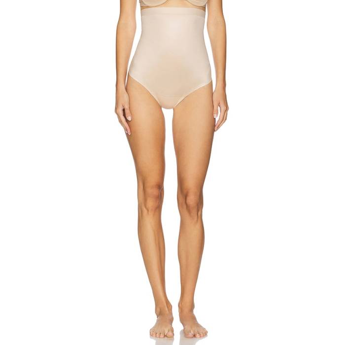 渡り間クス Spanx 【 Shape Invisible High Waisted Thong Women Champagne Beige 】 御機嫌 レディース ベージュ