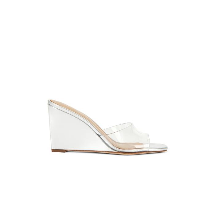 Veronica Beard 【 Asha Wedge Sandal Women Clear \u0026Amp; Silver 】 ウェッジ レディース Silver しろがね色・しろがね色
