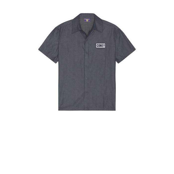 Coney Island Picnic 【 Parts \u0026 Service Button Up Men Navy \u0026Amp; White Pin Stripe 】 メンズ 紺色 米国海軍 白いこと 白いこと Stripe 縞模様
