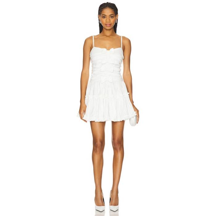 For Love & Lemons 【 Whipped Cream Taffeta Mini Dress Women White 】 クリーム ドレス レディース 白色 ホワイト｜スニケス