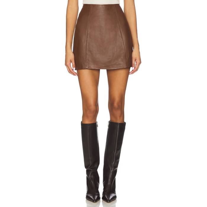Cami Nyc 【 Cillian Genuine Leather Mini Skirt Women Mousse 】 レザー レディース｜スニケス
