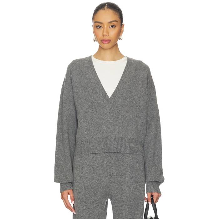 Eaves 【 Lonne Deep V-Neck Sweater Women Dark Grey 】 ディープ Vのど首 調教師 レディース 薄墨色 薄墨色
