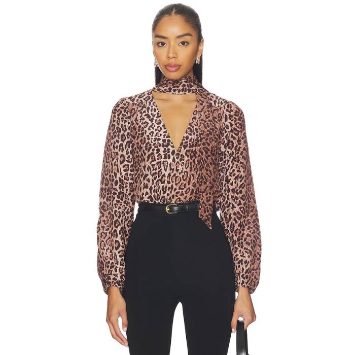 Rixo 【 Moss Blouse Leopard Women Leopard 】 ヒョウ柄 レオパード レディース ヒョウ柄 レオパード