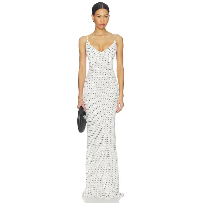 Sndys 【 Reyen Slip Dress Women White Polka Dot 】 御召しもの レディース 白いこと 白いこと