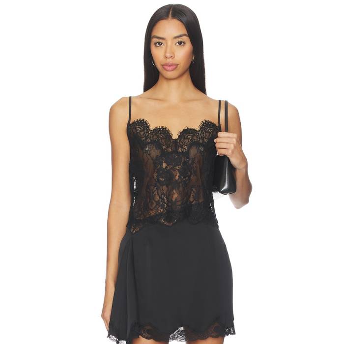 L\u0027agence 【 Caylee Lace Cami Women Black 】 レディース 黒いこと 黒いこと