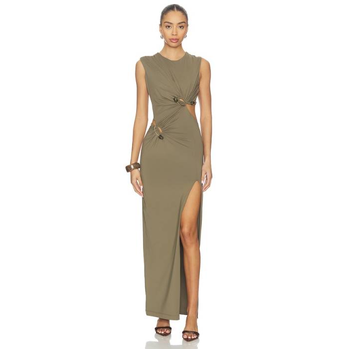 バルドット Bardot 【 Felix High Neck Maxi Dress Women Khaki 】 ハイ ドレス レディース カーキ|スニケス