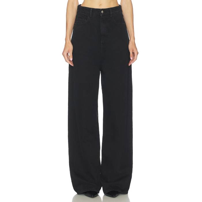 Icon Denim 【 Coco Wide Leg Jeans Women Graphite Black 】 デニム レディース 黒いこと 黒いこと