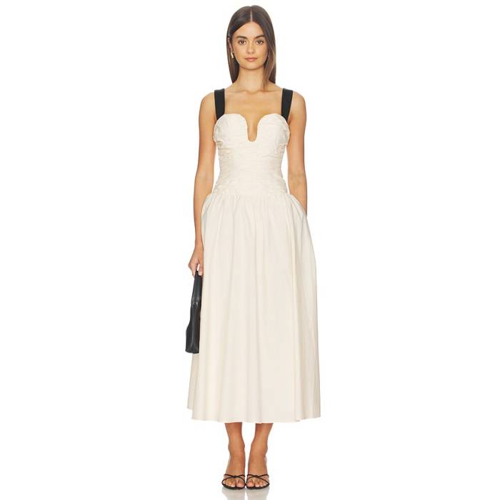 Lpa 【 Leisl Midi Dress Women Cream 】 御召しもの レディース 皮膚軟化剤