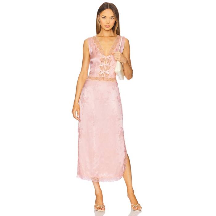 Lpa 【 Daphne Midi Dress Women Light Pink 】 お召しもの レディース pink サクラ色 ドレス-レディースファッション