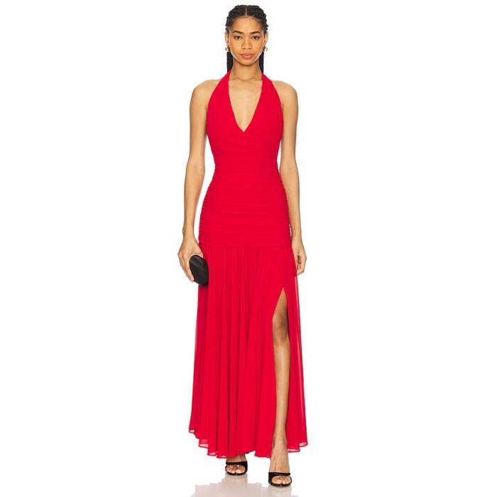 バルドット Bardot 【 Mave Halter Neck Maxi Dress Women Deep Red 】 ドレス レディース ディープ Red 赤・レッド|スニケス
