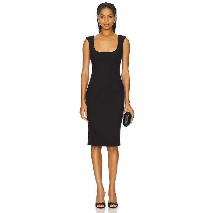 バルドット Bardot 【 Audrey Fitted Midi Dress Women Black 】 ドレス レディース 黒色 ブラック｜スニケス