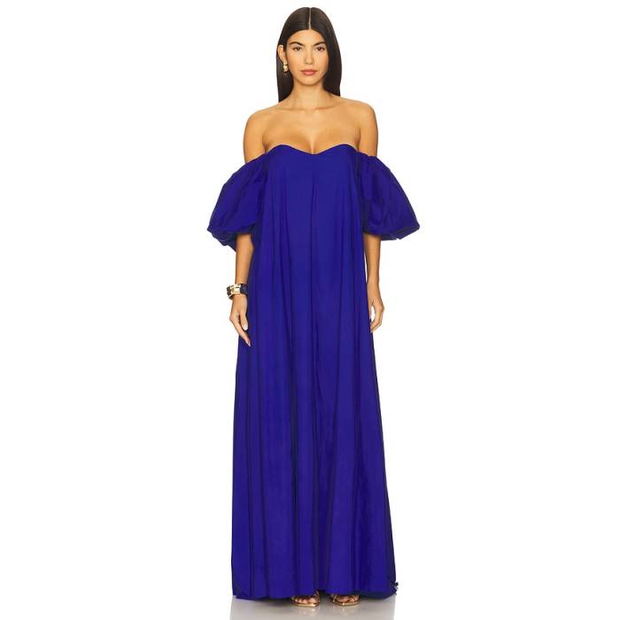 Caroline Constas 【 Palmer Gown Women Sea Blue 】 レディース 青碧 青碧