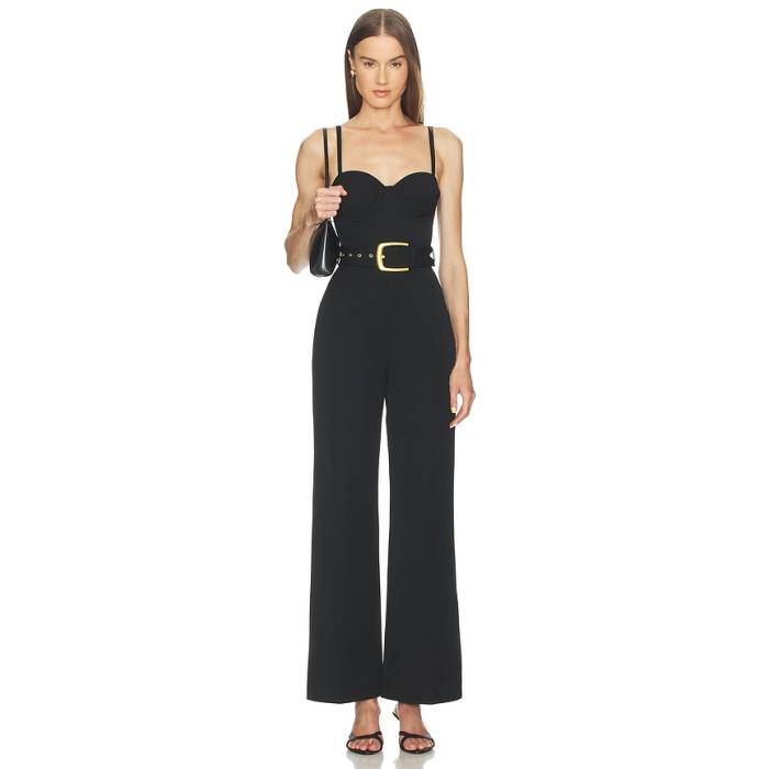 L\u0027agence 【 Jessa Bustier Tailored Jumpsuit Women Black 】 飛び降りる背広 レディース 黒いこと 黒いこと