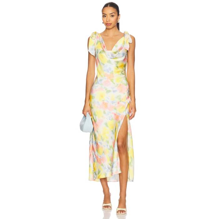 Astr The Label 【 Allexina Dress Women Yellow Watercolor 】 ドレス レディース yellow 黄色・イエロー|スニケス