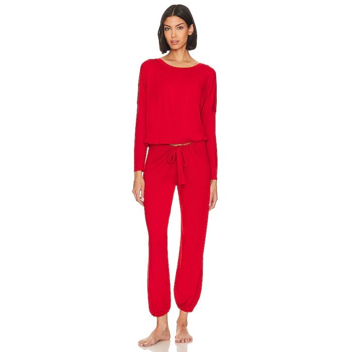エバージェイ Eberjey 【 Gisele Slouchy Pajama Set Women Holly Red 】 レディース Red 赤・赤いこと