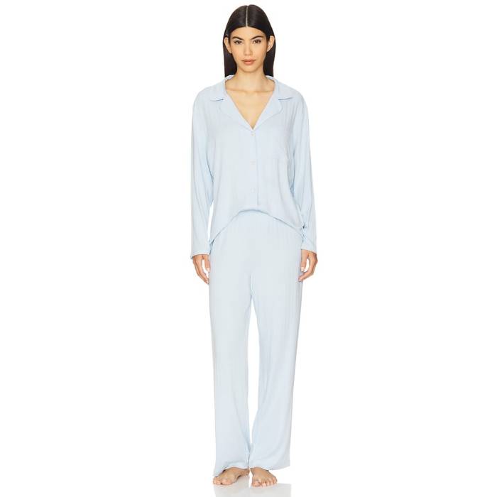 エバージェイ Eberjey 【 Gisele Rib Long Pj Set Women Nantucket Breeze 】 レディース