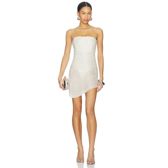 Nbd 【 Parina Embellished Mini Dress Women Ivory 】 お召しもの レディース 象牙色