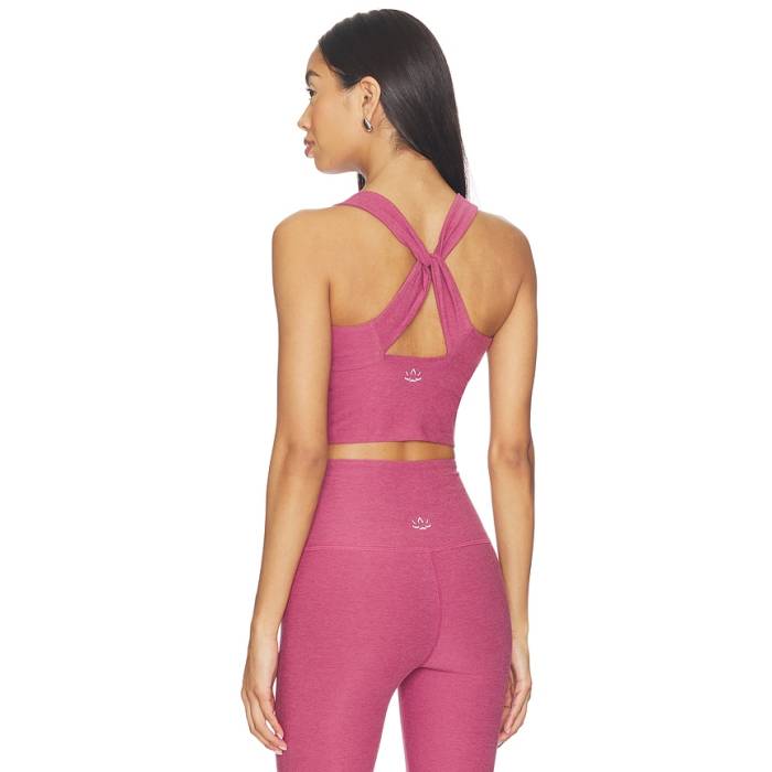 ビヨンドヨガ Beyond Yoga 【 Twist Through Cropped Tank Top Women Smooth Mauve Heather 】 貯蔵タンクいの一番 レディース スムース heather ギョリュウモドキ