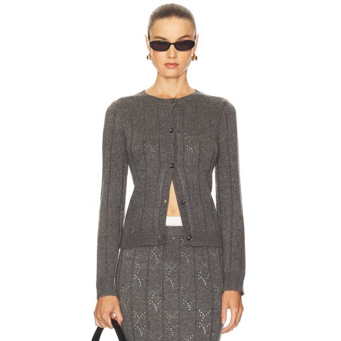 Line \u0026 Dot 【 Alena Cardigan Women Charcoal Grey 】 ジレー レディース 濃灰色 薄墨色 薄墨色