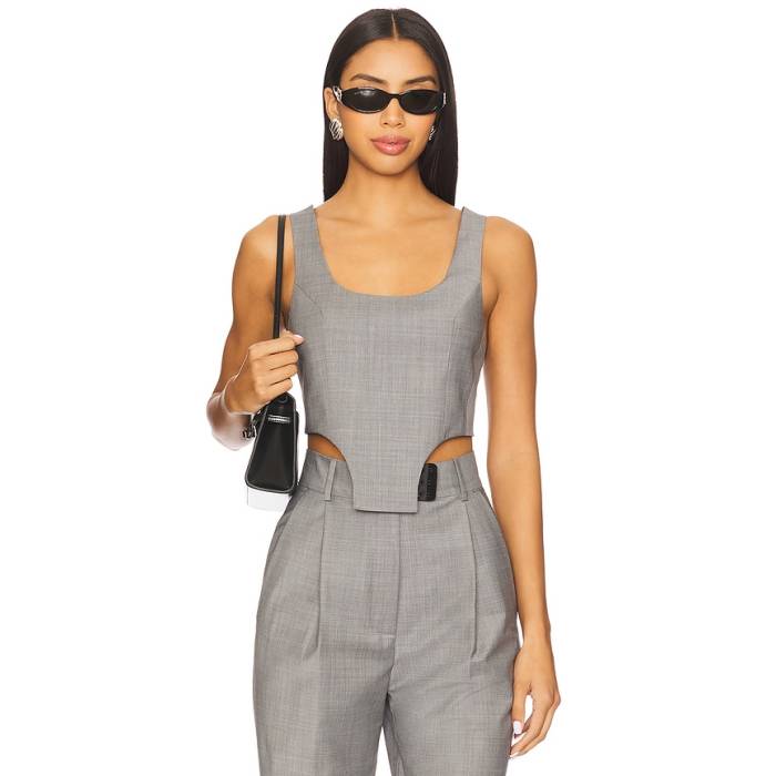 Bevza 【 Corset Top Women Light Melange Grey 】 レディース 薄墨色 薄墨色