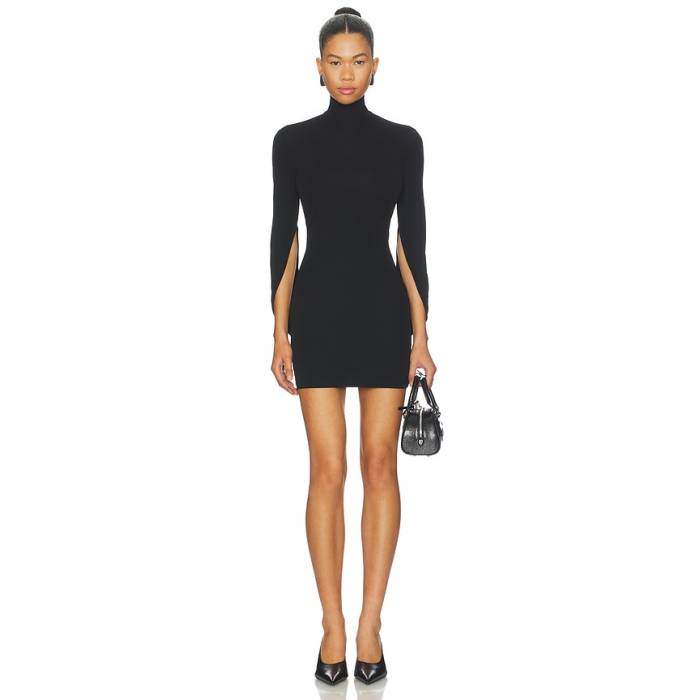 アレキサンダーワン Alexander Wang 【 Drape Back Sleeves Mini Dress Women Black 】 御召しもの レディース 黒いこと 黒いこと