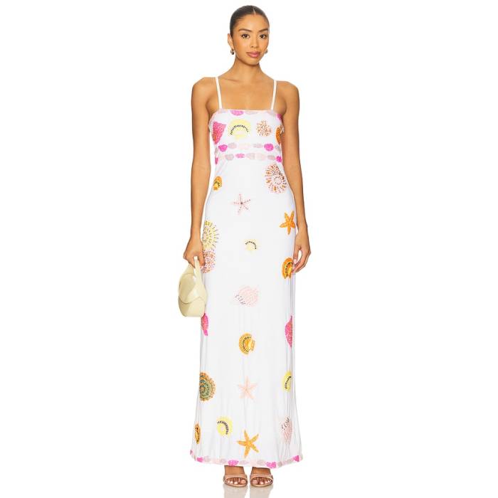 Oceanus 【 New York Beaded Maxi Dress Women White 】 御召しもの レディース 白いこと 白いこと