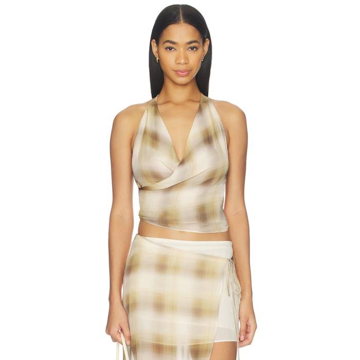 Bec + Bridge 【 Eliana Halter Top Women Dune Check 】 レディース